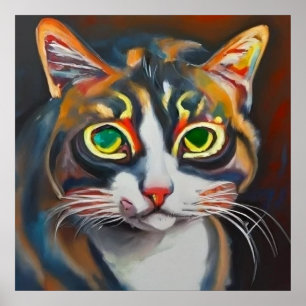 Asian Cat Poster