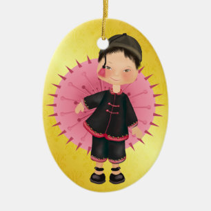 Asian Child - SRF Ceramic Tree Decoration