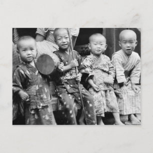 Asian children in traditional clothes (1908) postcard