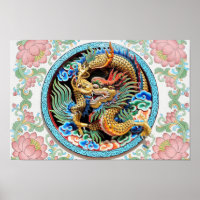 Asian Chinese Japanese Colourful Dragon Cool Paint