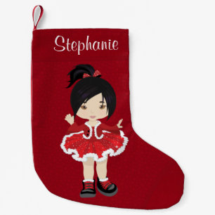 Asian Christmas Hip Hop Dancer Small Christmas Stocking