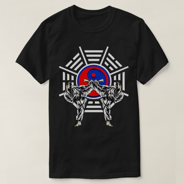 Asian Combat Sport Fighter Taekwondo T-Shirt (Design Front)