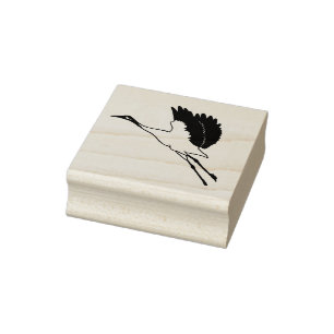 Asian Crane Rubber Stamp