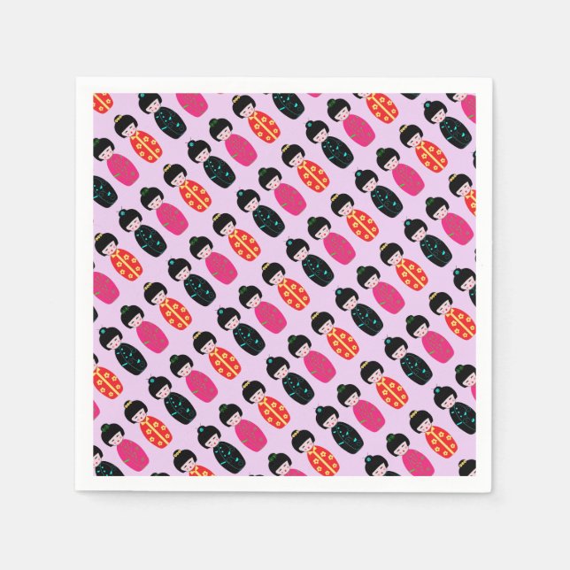 Asian Dolls Paper Napkin (Front)