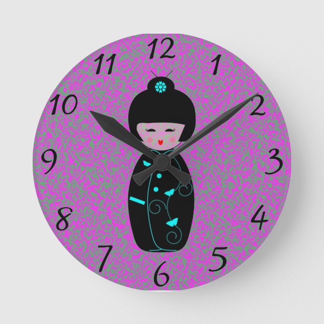 Asian Dolls Round Clock (Front)