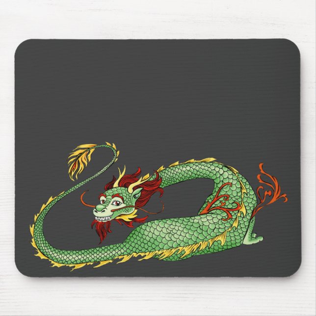 Asian Dragon Cartoon Mouse Pad (Front)
