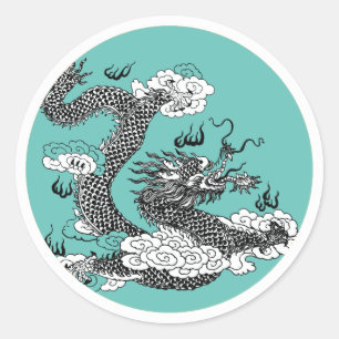 Asian Dragon Classic Round Sticker