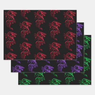 Asian Dragon Collection 2 Wrapping Paper Sheet