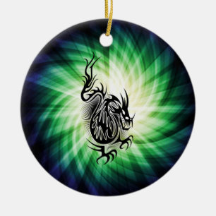Asian Dragon Design; cool Ceramic Tree Decoration