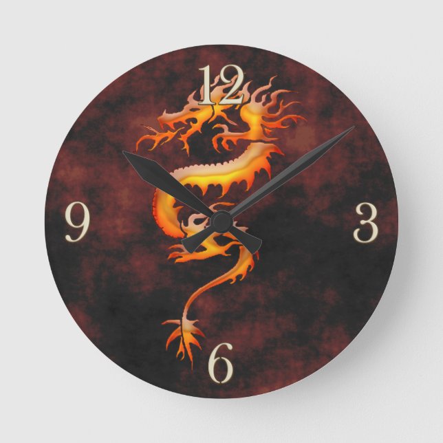 Asian Dragon Fantasy Art Clock (Front)