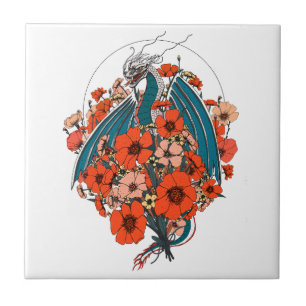 Asian Dragon Logo Ceramic Tile