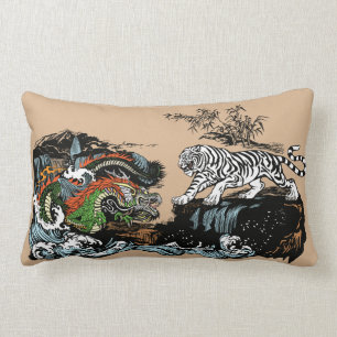 Asian Dragon versus Tiger Lumbar Cushion