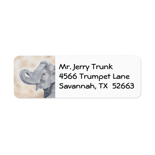 Asian Elephant address label Return Address Label (Front)
