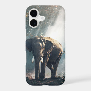 Asian Elephant in a Sunlit Forest Clearing