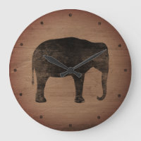 Asian Elephant Silhouette Rustic Style