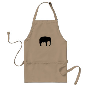Asian Elephant Silhouette Standard Apron