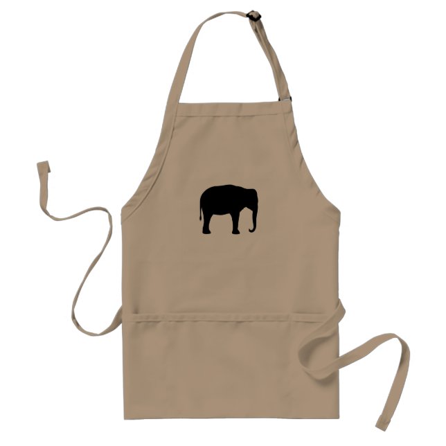 Asian Elephant Silhouette Standard Apron (Front)