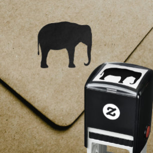 Asian Elephant Silhouette Wildlife Self-inking Stamp