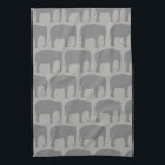 Asian Elephant Silhouettes Pattern Tea Towel<br><div class="desc">Elephant Silhouettes Kitchen Towel</div>