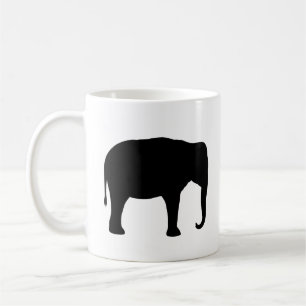Asian Elephant Silhouettes   Wild Animal Wildlife Coffee Mug