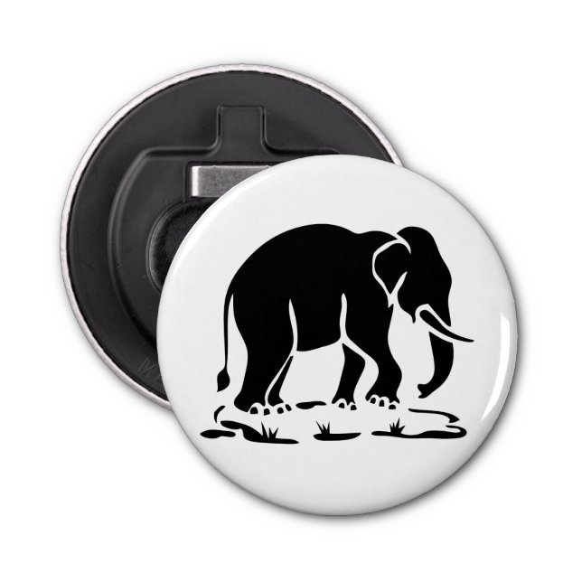 Asian Elephants Ahead Thai Elephant Trekking Sign Bottle Opener (Front)