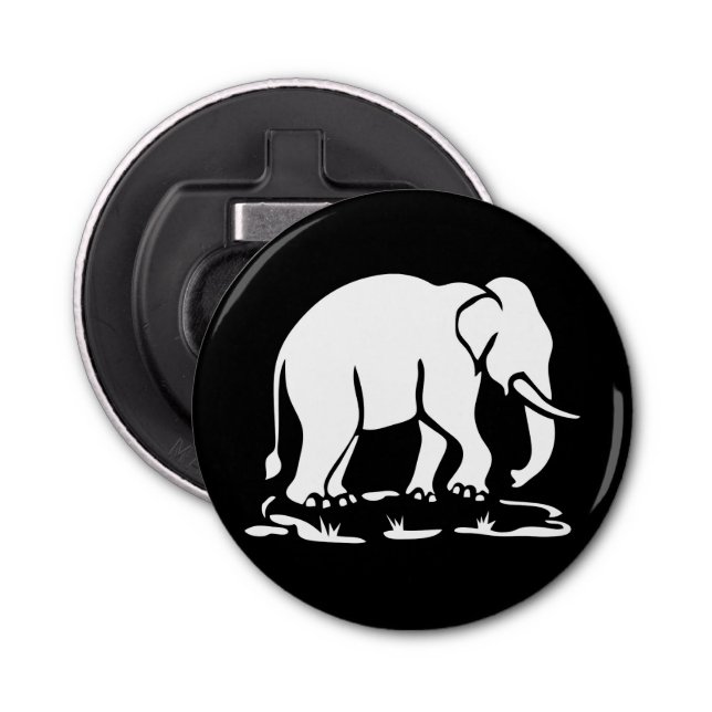 Asian Elephants Ahead Thai Elephant Trekking Sign Bottle Opener (Front)