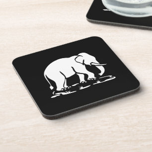 Asian Elephants Ahead Thai Elephant Trekking Sign Coaster