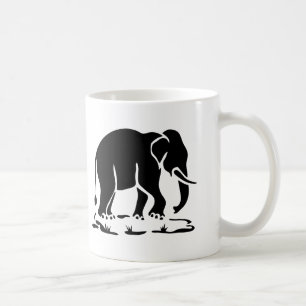 Asian Elephants Ahead Thai Elephant Trekking Sign Coffee Mug