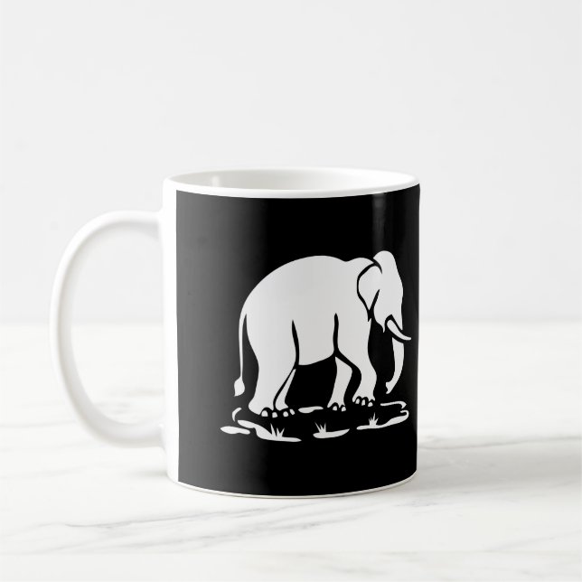 Asian Elephants Ahead Thai Elephant Trekking Sign Coffee Mug (Left)