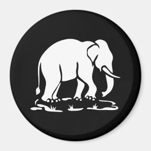 Asian Elephants Ahead Thai Elephant Trekking Sign Magnet