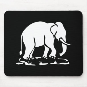 Asian Elephants Ahead Thai Elephant Trekking Sign Mouse Pad