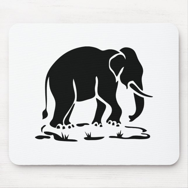 Asian Elephants Ahead Thai Elephant Trekking Sign Mouse Pad (Front)