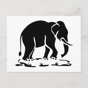 Asian Elephants Ahead Thai Elephant Trekking Sign Postcard