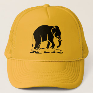 Asian Elephants Ahead Thai Elephant Trekking Sign Trucker Hat