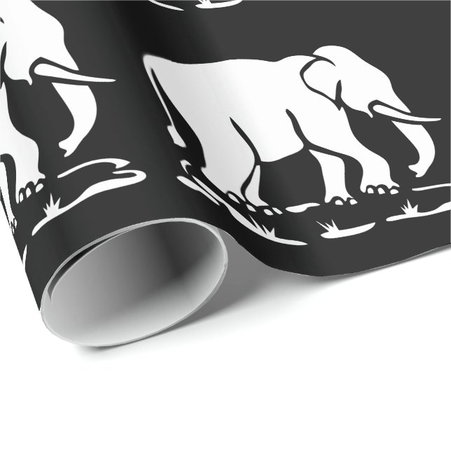 Asian Elephants Ahead Thai Elephant Trekking Sign Wrapping Paper (Roll Corner)