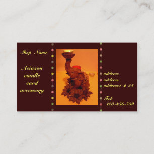 Asian elephants＆flour＆candle business card
