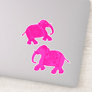 Asian Elephants Set of 2 Pink