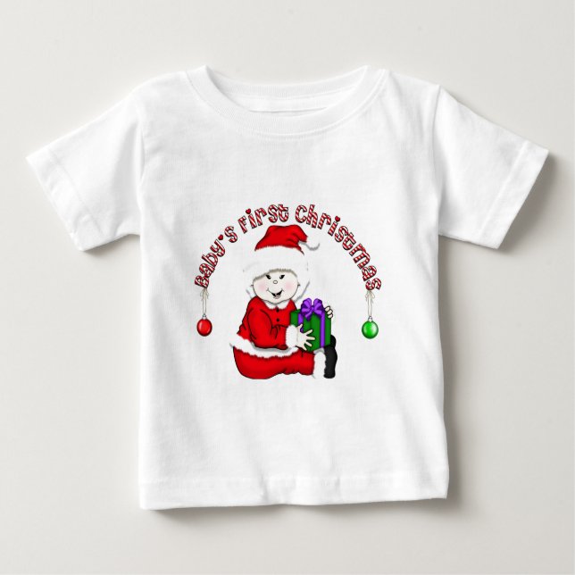 Asian Elf Baby 1st Christmas Baby T-Shirt (Front)