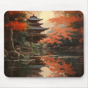 Asian Fall Landscape Mouse Pad
