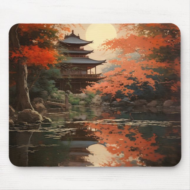 Asian Fall Landscape Mouse Pad (Front)