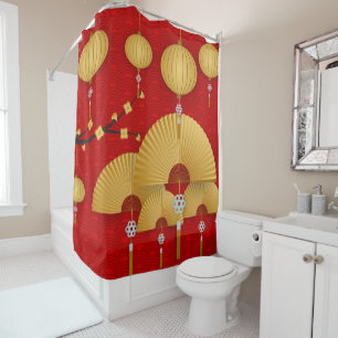 Asian Fans & Lamps Shower Curtain
