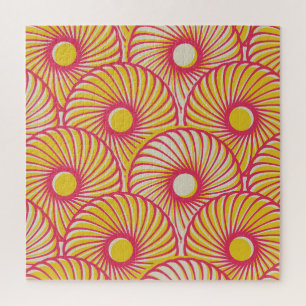 Asian feathers, orange-red scales, seamless. jigsaw puzzle