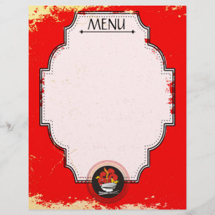 Asian fire bowl chopsticks menu letterhead