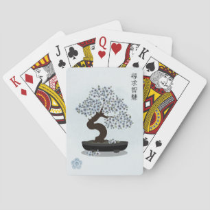 Asian floral bonsai blossom tree graphic design playing cards