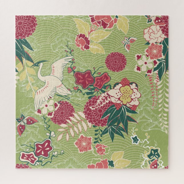 Asian Floral Pattern Jigsaw Puzzle (Vertical)