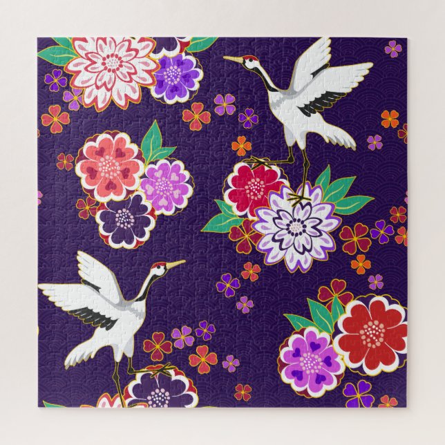 Asian Floral Pattern Jigsaw Puzzle (Vertical)