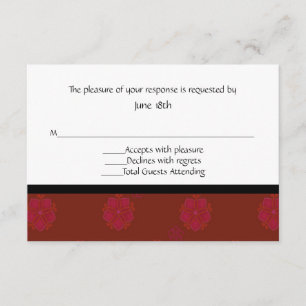 Asian Floral RSVP Card