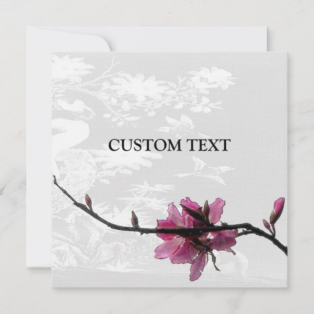 Asian Floral Your-Occasion Custom Invitation (Front)