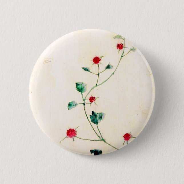 Asian Flower 6 Cm Round Badge (Front)