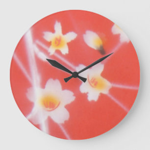 Asian Flowers Wall Clock